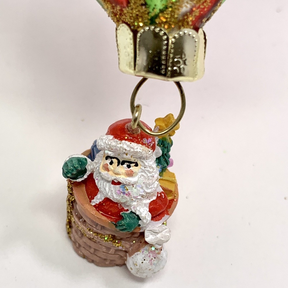 Blown Glass 6" Hot Air Balloon Ornament Rome/Roma Italy Travel w Basket & Santa - Picture 8 of 9